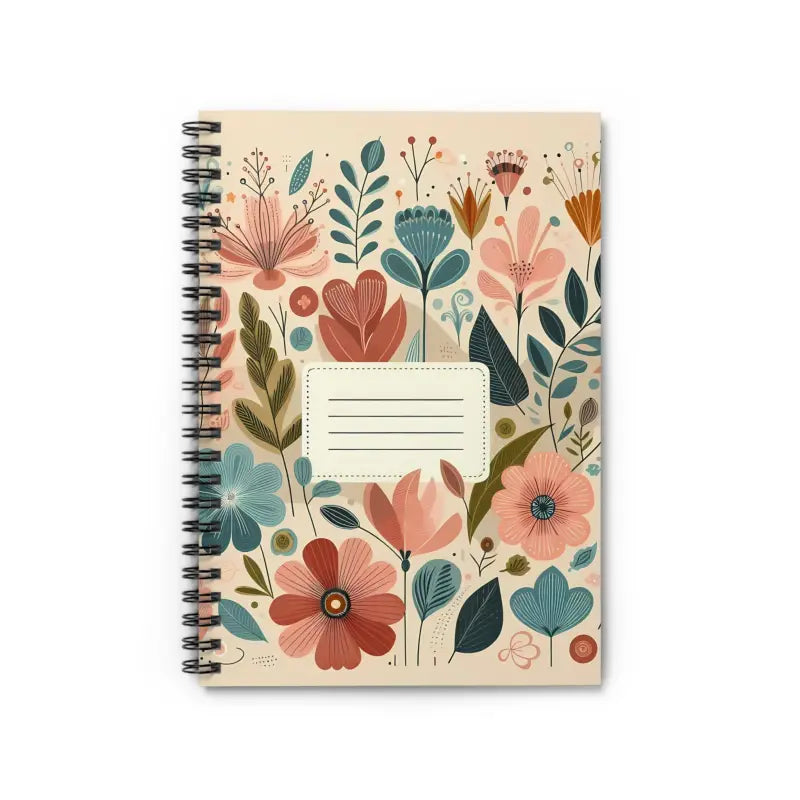 Spiral Notebook with Pastel Flower Design - Ruled Line Beauty - one Size Paper Products