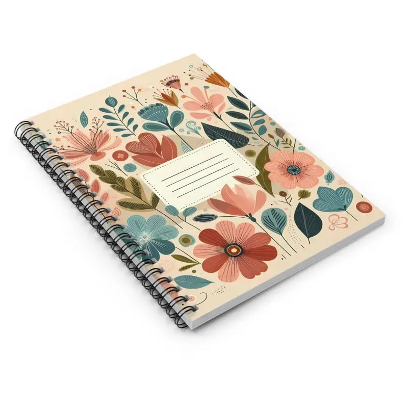 Spiral Notebook with Pastel Flower Design - Ruled Line Beauty - one Size Paper Products