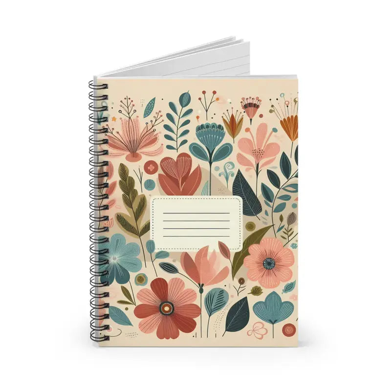 Spiral Notebook with Pastel Flower Design - Ruled Line Beauty - one Size Paper Products