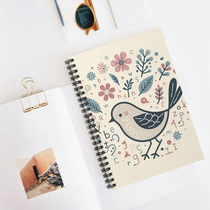 Pastel Flowers Journal - Metal Spiral Ruled Line Pages - Dipaliz - one Size - Journals