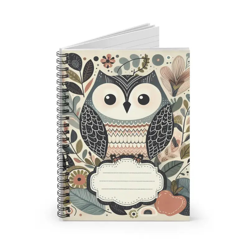 Spiral Notebook with Ruled Lines and Pastel Owl Design - one Size Paper Products