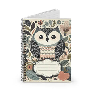 Owl Spiral Notebook Pastel Flowers Ruled Line Magic - Dipaliz - one Size - Journals