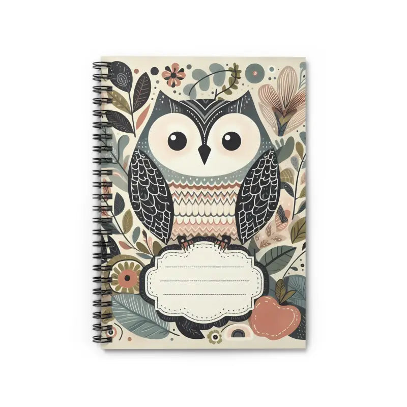 Spiral Notebook with Ruled Lines and Pastel Owl Design - one Size Paper Products