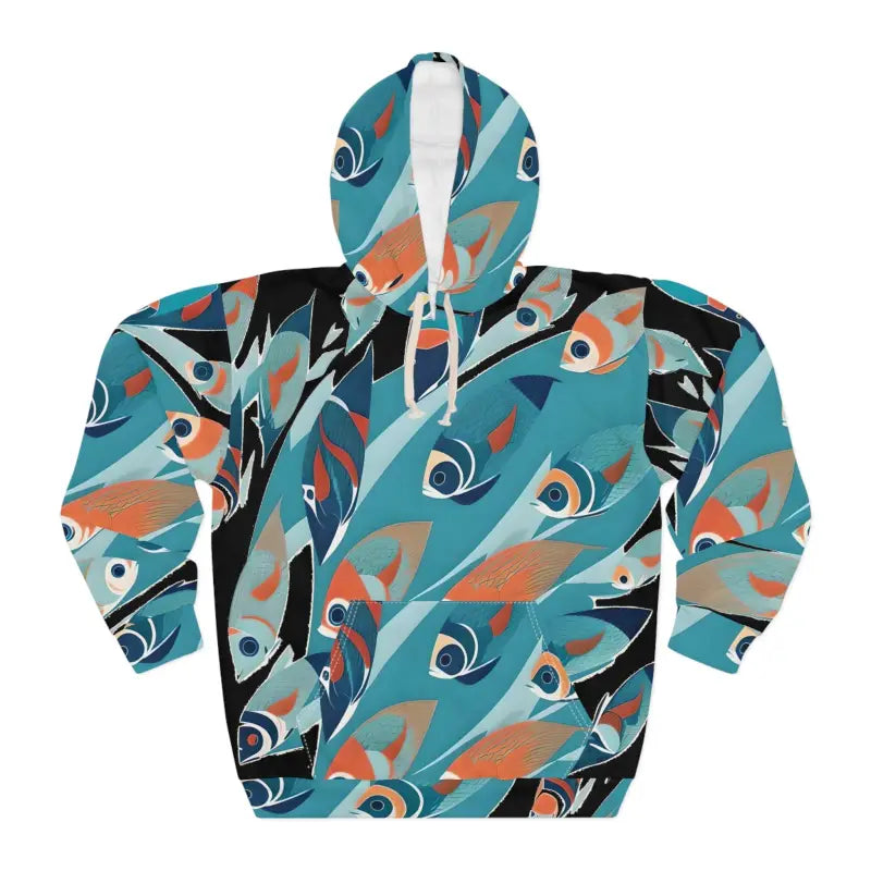 Dive Into Style with our Colorful Fish Unisex Pullover Hoodie - All Over Prints