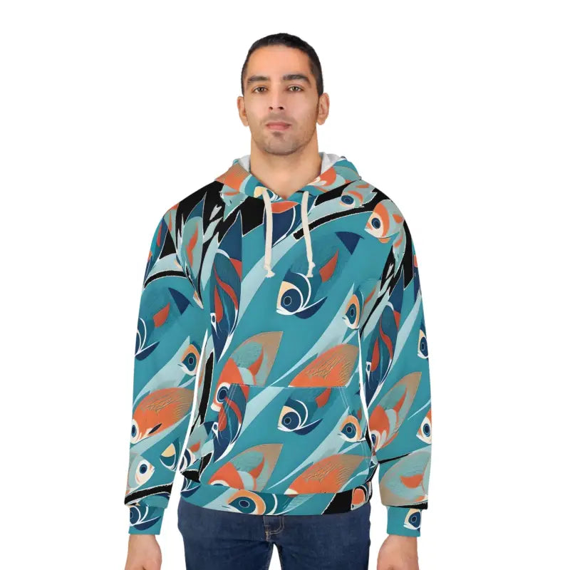 Dive Into Style with our Colorful Fish Unisex Pullover Hoodie - All Over Prints