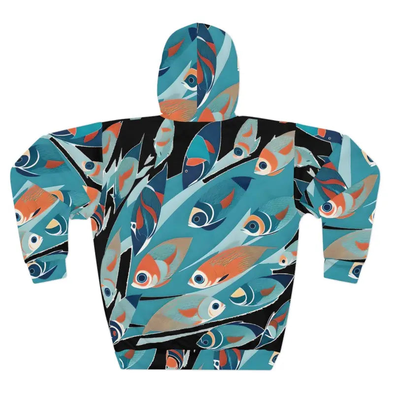 Dive Into Style with our Colorful Fish Unisex Pullover Hoodie - All Over Prints