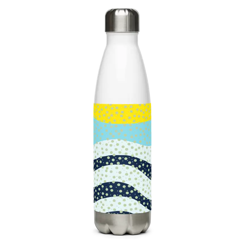 Stand out with the Stainless Steel Yellow Wavy Water Bottle - Bottles