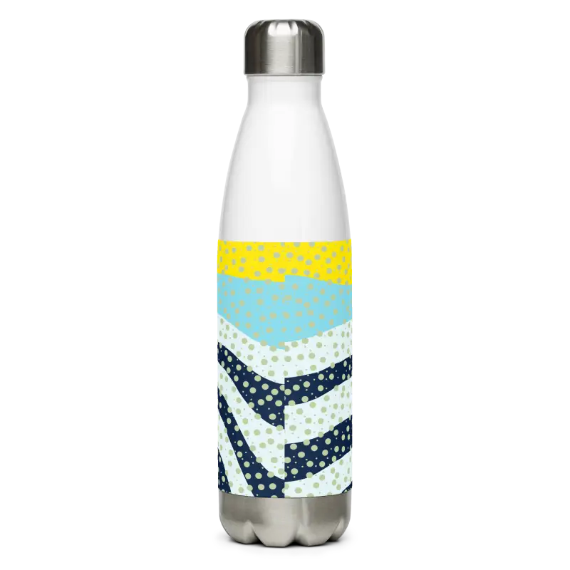 Stand out with the Stainless Steel Yellow Wavy Water Bottle - Bottles