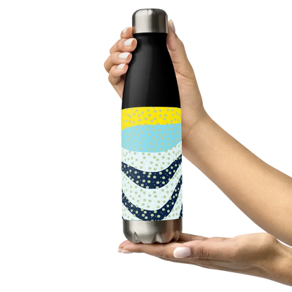 Stand out with the Stainless Steel Yellow Wavy Water Bottle - Bottles