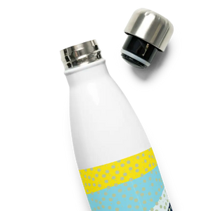 Stainless Steel Water Bottle Yellow Wavy Pattern Bold Style Dipaliz - Bottles
