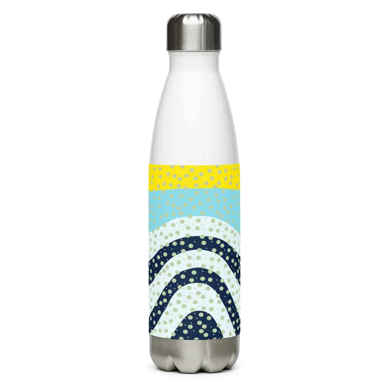 Stand out with the Stainless Steel Yellow Wavy Water Bottle - Bottles