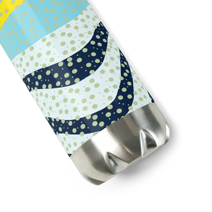 Stainless Steel Water Bottle Yellow Wavy Pattern Bold Style Dipaliz - Bottles