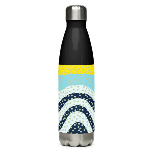 Stand out with the Stainless Steel Yellow Wavy Water Bottle - Bottles