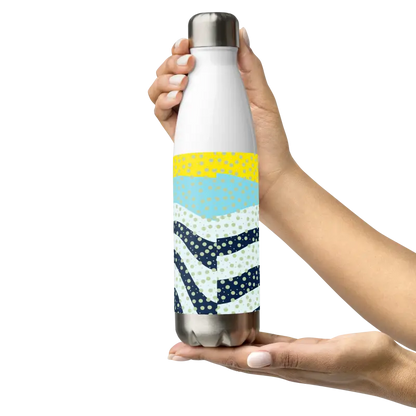 Stand out with the Stainless Steel Yellow Wavy Water Bottle - Bottles