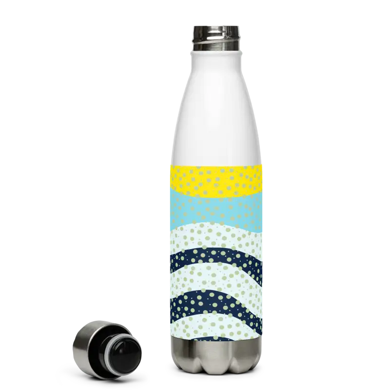 Stand out with the Stainless Steel Yellow Wavy Water Bottle - Bottles