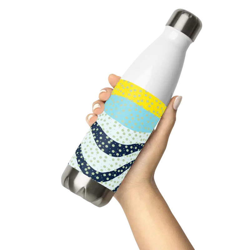 Stand out with the Stainless Steel Yellow Wavy Water Bottle - Bottles