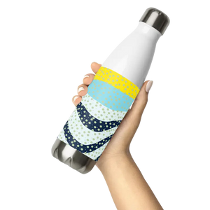 Stainless Steel Water Bottle Yellow Wavy Pattern Bold Style Dipaliz - Bottles
