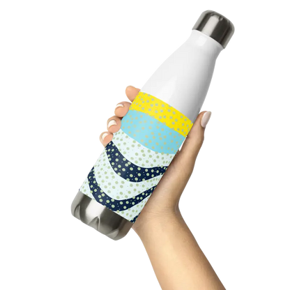 Stand out with the Stainless Steel Yellow Wavy Water Bottle - Bottles