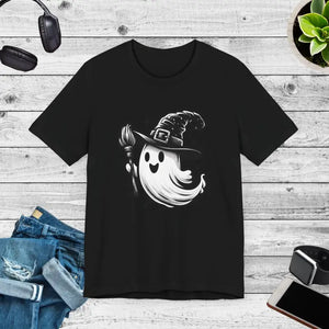 Ghost Tee Spook-tacular Unisex Jersey Halloween Broomstick - Dipaliz - Black / Xs - T-shirts