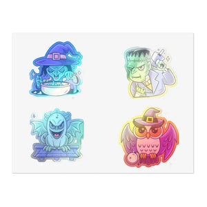 Halloween Sticker Sheets - Water-resistant Vinyl - Dipaliz - 11’’ × 8.5’’ / Holographic / Die-cut - Decorative Stickers