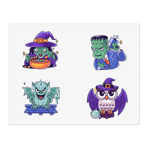 Halloween Sticker Sheets - Water-resistant Vinyl - Dipaliz - 11’’ × 8.5’’ / Transparent / Die-cut - Decorative Stickers