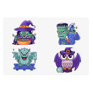 Halloween Sticker Sheets - Water-resistant Vinyl - Dipaliz - 6’’ × 4’’ / White / Die-cut - Decorative Stickers
