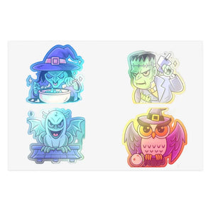 Halloween Sticker Sheets - Water-resistant Vinyl - Dipaliz - 6’’ × 4’’ / Holographic / Die-cut - Decorative Stickers