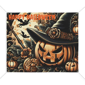 Jack o Lantern Matte Banner - Scrim Vinyl Halloween Decor - Dipaliz - 72″ x 60″ (horizontal) - Banners