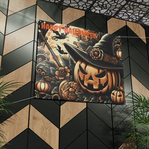 Jack o Lantern Matte Banner - Scrim Vinyl Halloween Decor - Dipaliz - Banners