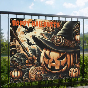 Jack o Lantern Matte Banner - Scrim Vinyl Halloween Decor - Dipaliz - Banners