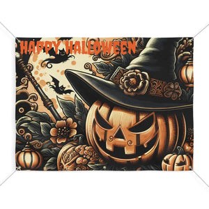 Jack o Lantern Matte Banner - Scrim Vinyl Halloween Decor - Dipaliz - Banners