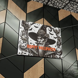 Block-out Scrim Vinyl Happy Halloween Banner - Wizardry - Dipaliz - 48’’ x 36’’ (horizontal) - Banners