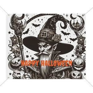 Block-out Scrim Vinyl Happy Halloween Banner - Wizardry - Dipaliz - 72″ x 60″ (horizontal) - Banners