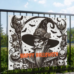 Block-out Scrim Vinyl Happy Halloween Banner - Wizardry - Dipaliz - Banners