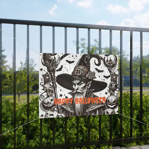 Block-out Scrim Vinyl Happy Halloween Banner - Wizardry - Dipaliz - Banners