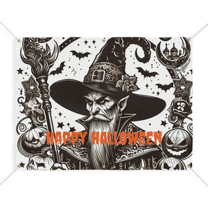 Block-out Scrim Vinyl Happy Halloween Banner - Wizardry - Dipaliz - Banners