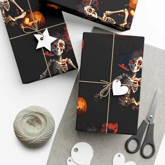 Spice Up Halloween with Scary Pumpkin Gift Wrap Papers - 30’’ x 20’’ / Matte Home Decor