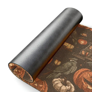 Halloween Pumpkins Autumn Leaves Tufted Coir Doormat - Dipaliz - 24’’ x 16’’ - Door Mats