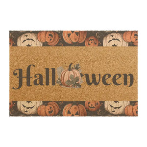 Halloween Pumpkins Wild Flowers Tufted Coir Coconut Door Mat - Dipaliz - 24’’ x 16’’ - Mats