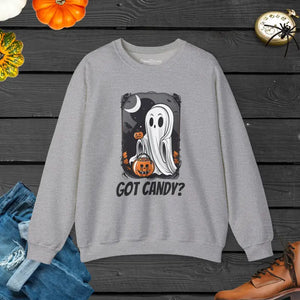 Spooky Candy Ghost Unisex Heavy Sweatshirt - Dipaliz - s / Sport Grey - Sweatshirts