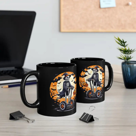 Unleash Fun with our Skeleton on Segway - 11oz Mug