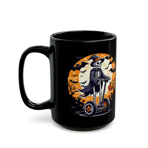 Black Ceramic Mug C-shaped Handle Spooky Segway Design - Dipaliz - Mugs