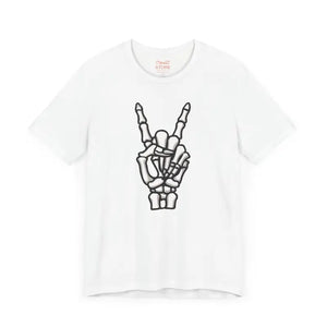 Skeleton Peace Tee - Spooky Chic Style Statement - Dipaliz - T-shirts