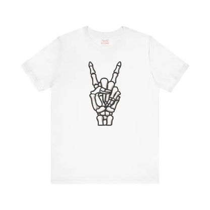 Spooky Chic Skeleton Peace Tee for the Bold and Brave - T-shirt