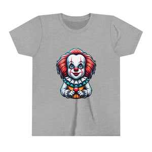 Youth Short Sleeve Tee - Spooky Clown Design - Dipaliz - Athletic Heather / s - T-shirts