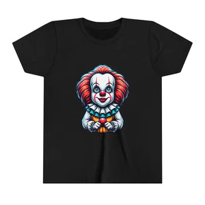 Youth Short Sleeve Tee - Spooky Clown Design - Dipaliz - Black / s - T-shirts