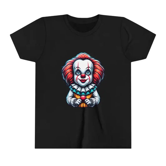 Spooky Clown Youth Short Sleeve Tee - Scary Stylish Fun - Black / s Kids Clothes