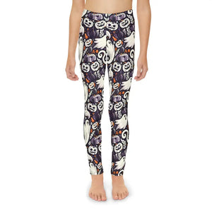 Halloween Youth Full-length Leggings - Spooky Ghosts - Dipaliz