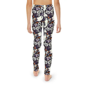 Halloween Youth Full-length Leggings - Spooky Ghosts - Dipaliz