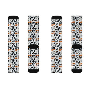 Spooky Sublimation Socks - Ribbed Tube Design - Dipaliz